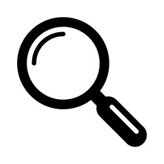 Magnifying glass icon, magnifier or loupe sign.