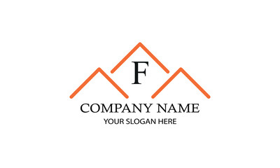 Modern logo for engineer, architect, construction, real estate with initial letter F. Business design template.