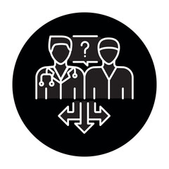 Choose a doctor color line icon. Pictogram for web page
