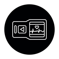 Fototapeta premium Portable electrocardiogram color line icon. Pictogram for web page