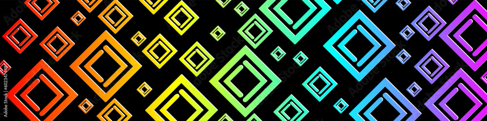 Poster modern abstract black background with colorful gradient square shapes. vector eps 10