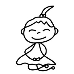 Hand Drawing Cartoon Charter Happy Kids Playing