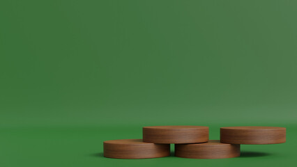 3d product display podium scene with the geometric platform. 3d cylinder stand podium. Commercial background. Geometric forms in modern minimal design. 3d rendering.
