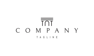 Vector logo on which an abstract image of an arched passage with columns on the sides.