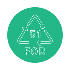 Organic recycling code FOR 51 line icon. Consumption code.