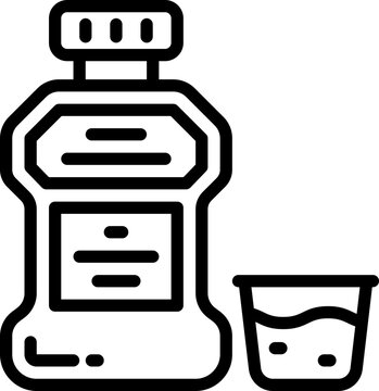 mouthwash bottle and cup outline clip art preview