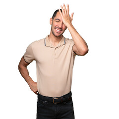 Fototapeta premium Concerned young man who made a mistake