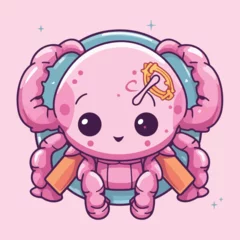 Fotobehang cancer zodiac cute animal symbol mascot vector illustration  eps 10 © thoif