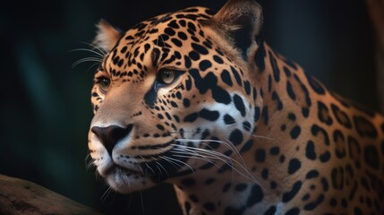 Fototapeta na wymiar a close up of a leopard with a black and white pattern. generative ai