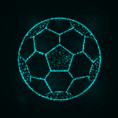 Soccer ball silhouette of lights