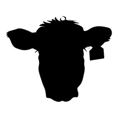 silhouette of a cow - obrazy, fototapety, plakaty