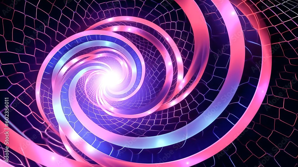 Aufkleber an abstract geometric background with a curvy spiral line was generated - generative ai
