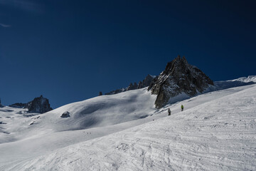 view of the vallee blanche on mont blanc