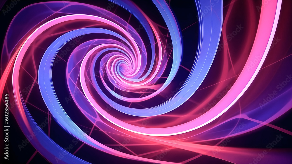 Aufkleber an abstract, geometrically-shaped background featuring a curvy spiral line was created - generative 