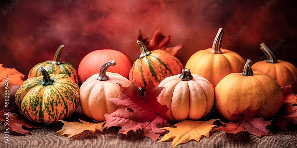 Poster a decorative background layout was created in the autumn using creative elements - generative ai