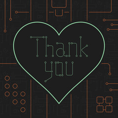 Thank You Techno Line Art Bakcground.