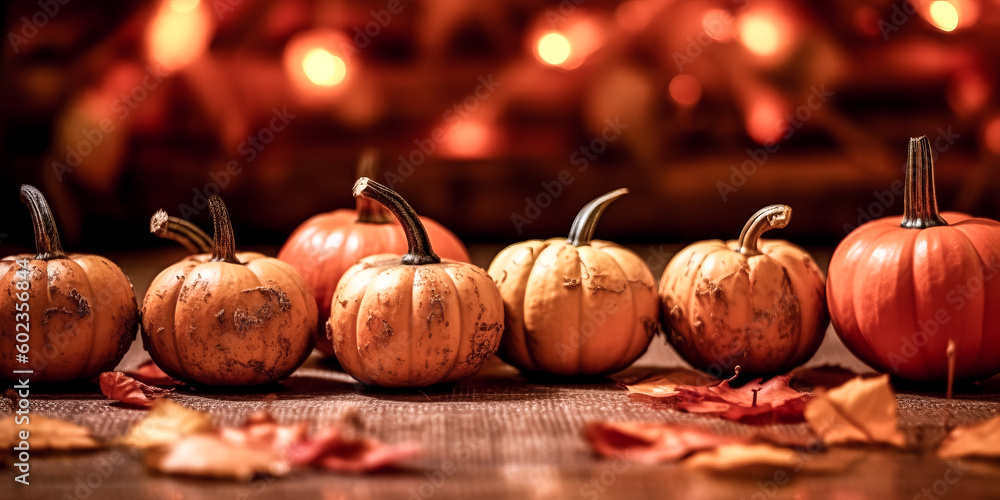 Poster a decorative background layout was created in the autumn, using a creative approach - generative ai.