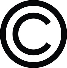 Copyright icon symbol vector . C letter in a circle