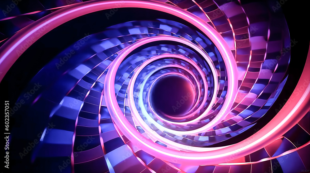 Aufkleber an abstract geometric background with a curvy spiral line was created - generative ai