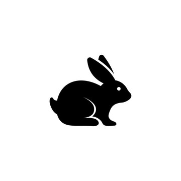 simple rabbit icon illustration vector, flat rabbit symbol