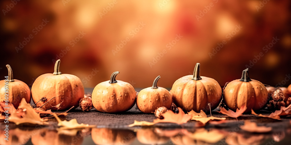 Aufkleber a decorative creative layout was created in the autumn background - generative ai.\n