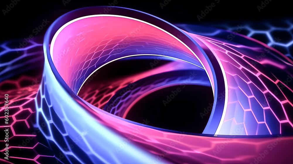 Poster an abstract geometric background featuring a curvy spiral line was generated - generative ai.