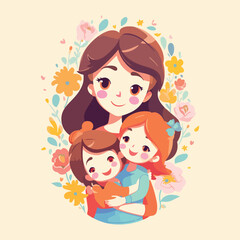 Fototapeta na wymiar mothers day concept illustration vector eps 10