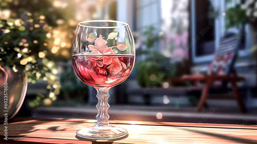 Aufkleber the art of alfresco wine drinking was generated through generative ai. - generative ai\n