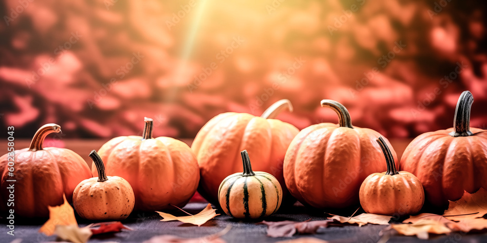 Aufkleber an autumn background creative layout with decorative elements was created using generative ai - gene