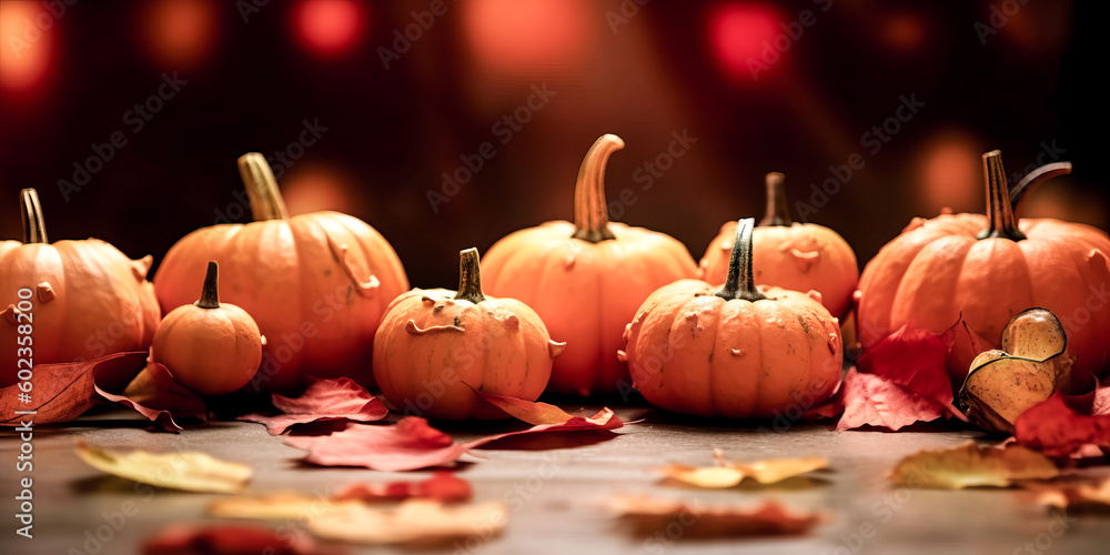 Poster a decorative creative layout background with autumn hues was created - generative ai.