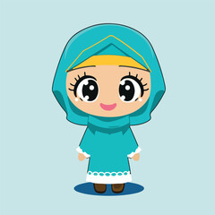 muslim child cute character vector illustration eps 10
