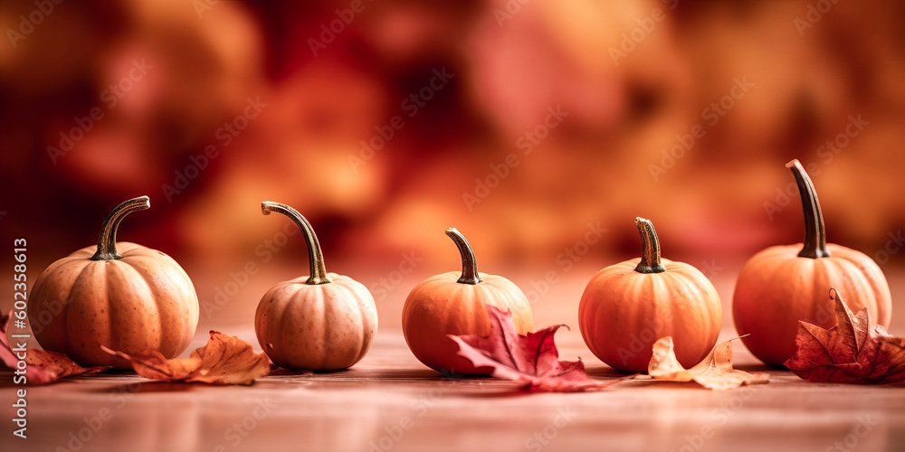 Aufkleber an autumn background creative layout with decorative elements was created - generative ai.