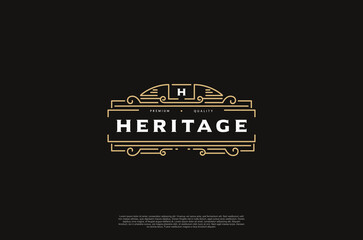 Old vinatage label ornament logo antique label decorations. Vector design element