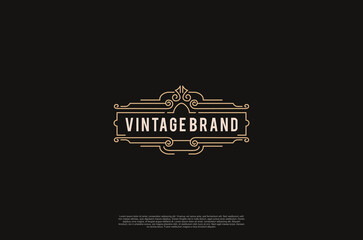 Old vinatage label ornament logo antique label decorations. Vector design element