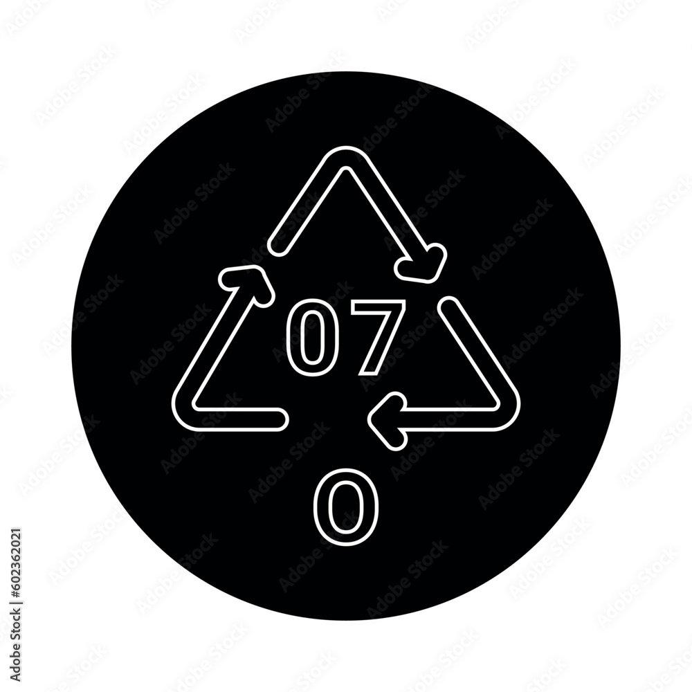 Poster paper recycling code pap 22 line icon. consumption code.