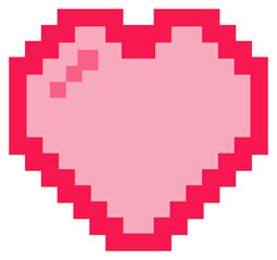 cute little 8bit pixel heart decoration