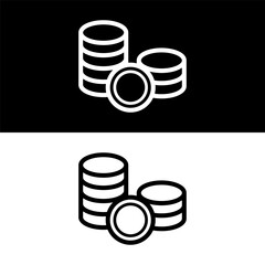 black and white money coin icon