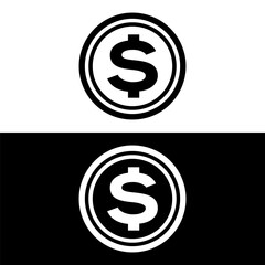 black and white money currency icon