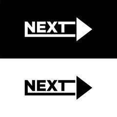 black and white next icon, arrow icon