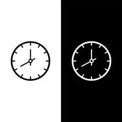 black and white clock icon