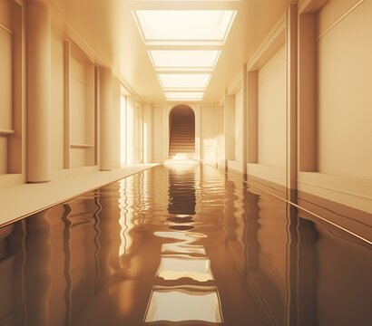 Un refugio de ensue&ntilde;o: Representaci&oacute;n 3D de un arco de entrada de piscina de lujo