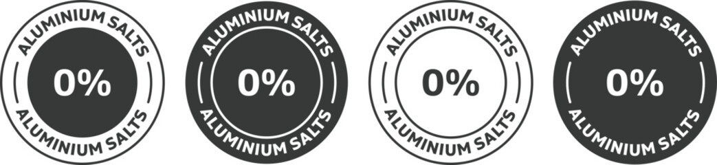 Aluminum free icon set. Four variations on white background.
