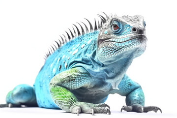 Fototapeta premium blue iguana isolated created with Generative AI technology
