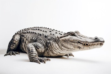 crocodile in front of white background