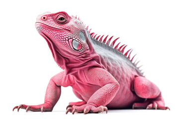 Fototapeta premium pink iguana isolated created with Generative AI technology