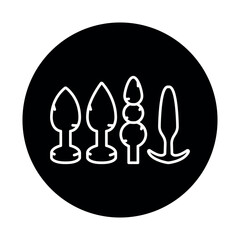 Anal plugs color line icon. Pictogram for web page