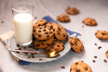 Beautiful Cookies with glass of milk