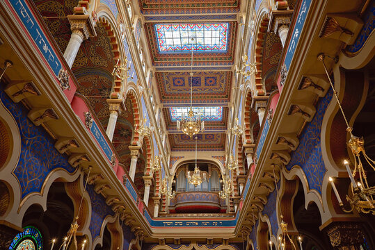 Interno della sinagoga spagnola a Praga, Repubblica Ceca