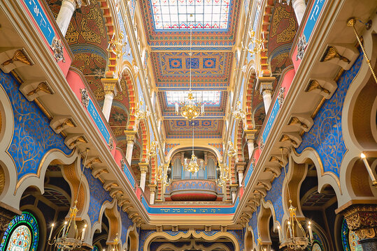 Interno della sinagoga spagnola a Praga, Repubblica Ceca