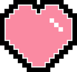 cute little 8bit pixel heart decoration